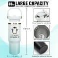 thumbnail image 5 of 30 oz Penguin Tumbler with Handle and Flip Straw, Vacuum Insulated Water Bottle Stainless Steel, Leak Proof Travel Coffee Mug Gifts for Penguin Lover,Cute Cup for Home Office Car Outdoors Sports, 5 of 6