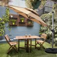 thumbnail image 1 of Gymax 10Ft Outdoor Solar Lighted Cantilever Umbrella w/ USB Cable Beige, 1 of 6