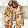 thumbnail image 4 of Bingfone Sunflower 5 Nightgowns for Women Sleep Shirts Short Sleeve Nightshirt Pullover Nightdress Soft Sleepwear, 4 of 6