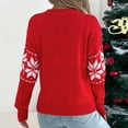 thumbnail image 5 of Odbmxy Long Sleeve Christmas Sweaters for Women Plus Size Women's Christmas Tops Winter Festivals Loose Red Sweaters, 5 of 8