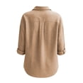 thumbnail image 5 of SAWOBUUN Womens Button Down Shirts Long Sleeve Striped Dress Shirt Collared Office Work Blouses Tops, 5 of 8