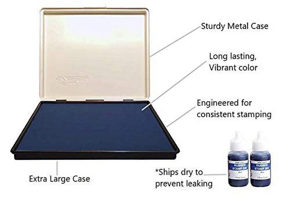 Infusion 7" x 8" Extra Large Industrial Stamp Ink Pad, Your Go to Large Stamp Ink Pad for Bright Color, Even Coverage and Durability, Blue Stamp Pad