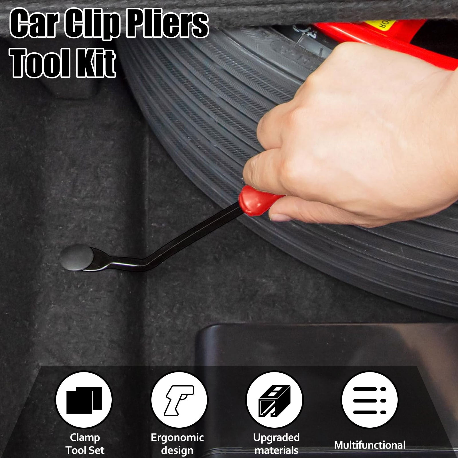 8Pcs Auto Trim Removal Tool Kit Car Clip Pry Tool with Storage Bag Trim Rivet Puller Pliers Kit for Automotive Door Panel Upholstery