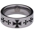 thumbnail image 2 of Iron Cross Tungsten Carbide Ring, 2 of 9