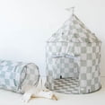 thumbnail image 2 of 3 Sprouts Kids Play Tent Playhouse Castle with Recycled Fabric for Indoor and Outdoor Games in Checkerboard Green, 2 of 8