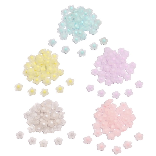 Breloques en Acrylique Fleur Bricolage 100 Pcs Mini Breloques Décoratives pour Cheveux Nœud Breloques Bracelet Breloques