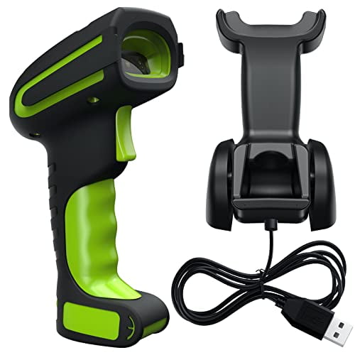 2D Bluetooth Industrial Barcode Scanner, Industrial Bar Code Reader with Wireless 433Mhz 1800 Feet Transmission Distance?for Intensive scanning of Large Warehouses