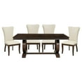 thumbnail image 1 of Ensemble de Salle à Manger Traditionnel Moderne 5 Pcs Table Extensible 4 Chaises Rembourrées Finition Cerisier Mobilier en Bois Formel, 1 of 7