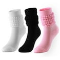 thumbnail image 2 of Oksale Womens Slouch Socks Scrunch Stacked Socks Pink, 2 of 3