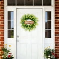 thumbnail image 6 of Artificial Lavender Welcome Wreath for Front Door and Wall Decor, Indoor Outdoor Spring Floral Arrangement, Fade Resistant and No Maintenance（Yellow), 6 of 6