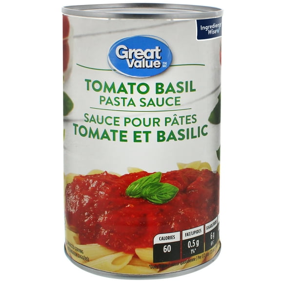 Sauce pour pâtes tomate et basilic Great Value 680&nbsp;ml