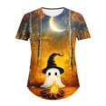 thumbnail image 5 of ersvoioy Halloween Shirts Women Oversized Spooky Season Cute Graphic T-Shirt Funny Print Tees Fall Casual Short Sleeve Plus Size Halloween Party Tops,Size M-5XL Multicolor L, 5 of 5