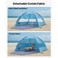 thumbnail image 3 of KFFKFF Beach Tent Sun Shelter for 6 People, UPF 50+ Sun Protection, Portable Canopy with Carry Bag & Sand Pockets, Lightweight and Simple Setup for Camping, Fishing, and Outdoor Picnics, 3 of 9