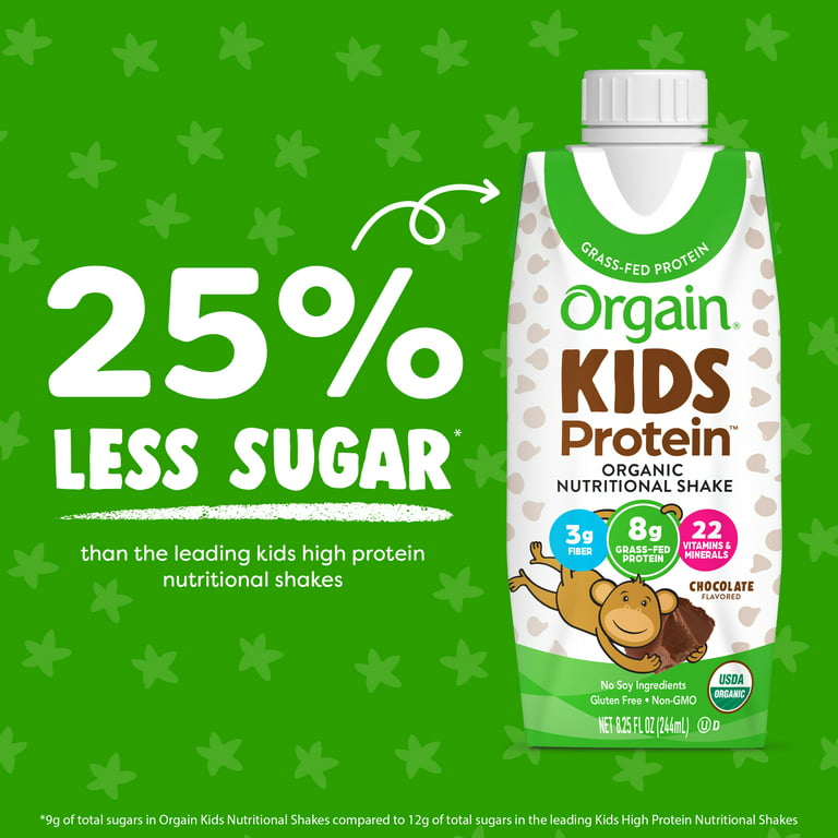 Orgain Kids Protein Chocolate Organic Nutritional Shake, 12 ct