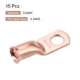 thumbnail image 3 of Uxcell Battery Cable Ends 0.33 Inch 4 AWG Ring Terminals Bare Copper Eyelet 15 Pcs, 3 of 5