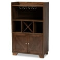 thumbnail image 2 of Baxton Studio Carrie Transitional Farmhouse Walnut Brown Finished Wood Wine Storage Cabinet, 2 of 7