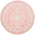 thumbnail image 2 of SAFAVIEH Micro-Loop Britton Floral Bordered Wool Area Rug, Pink/Ivory, 5' x 5' Round, 2 of 5
