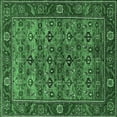 thumbnail image 1 of Ahgly Company Indoor Square Oriental Emerald Green Industrial Area Rugs, 8' Square, 1 of 4