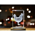 thumbnail image 2 of Rooster Majesty | 3D Engraved Crystal Keepsake, 2 of 6
