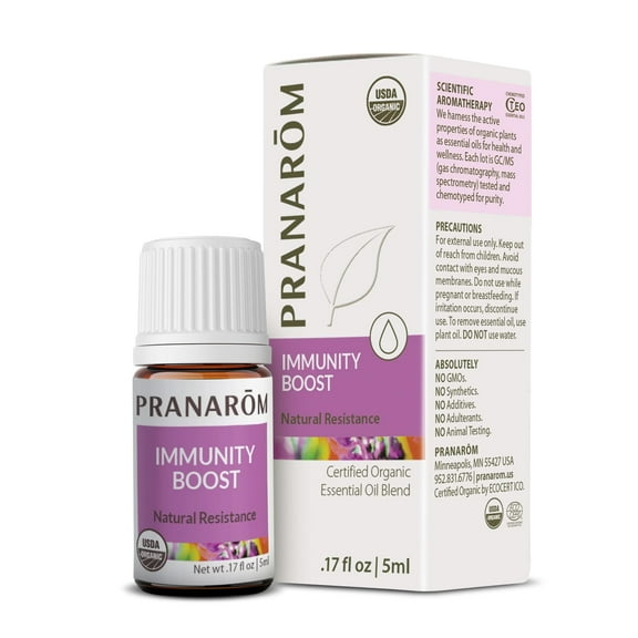 Pranarom - Immunity Boost Essential Oil Blend (5ml) - Lavender, Eucalyptus, and Tea Tree - 100% Pure Essential Oil for Diffusing and Wellness | USDA and ECOCERT Certified Organic