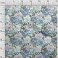 thumbnail image 2 of oneOone Cotton Poplin Light Blue Fabric Flower & Leaves Watercolor Dress Material Fabric Print Fabric By The Yard 56 Inch Wide, 2 of 4