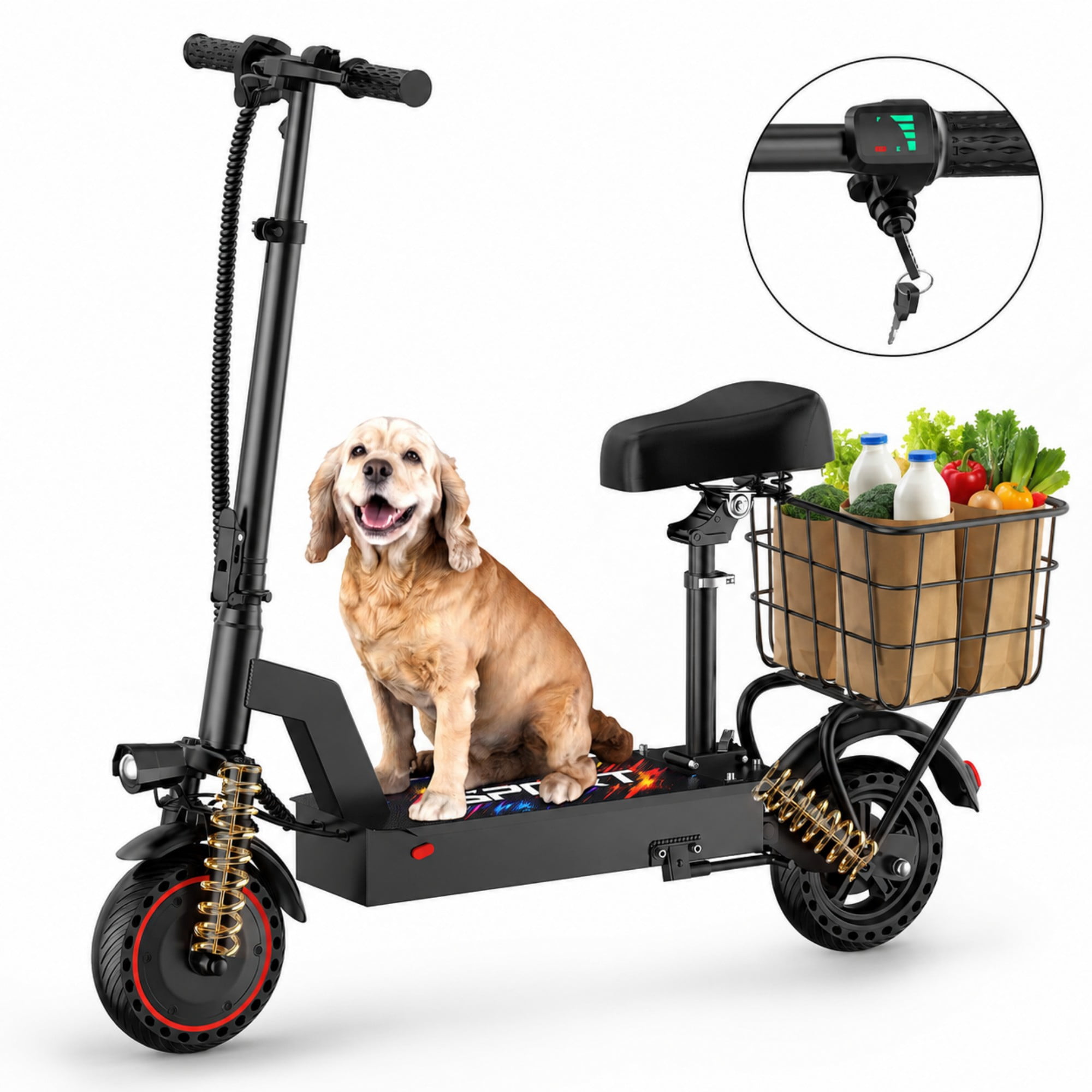 GT06 Electric Scooter for Adults, 1200W Peak ,48V 23.4AH Foldable