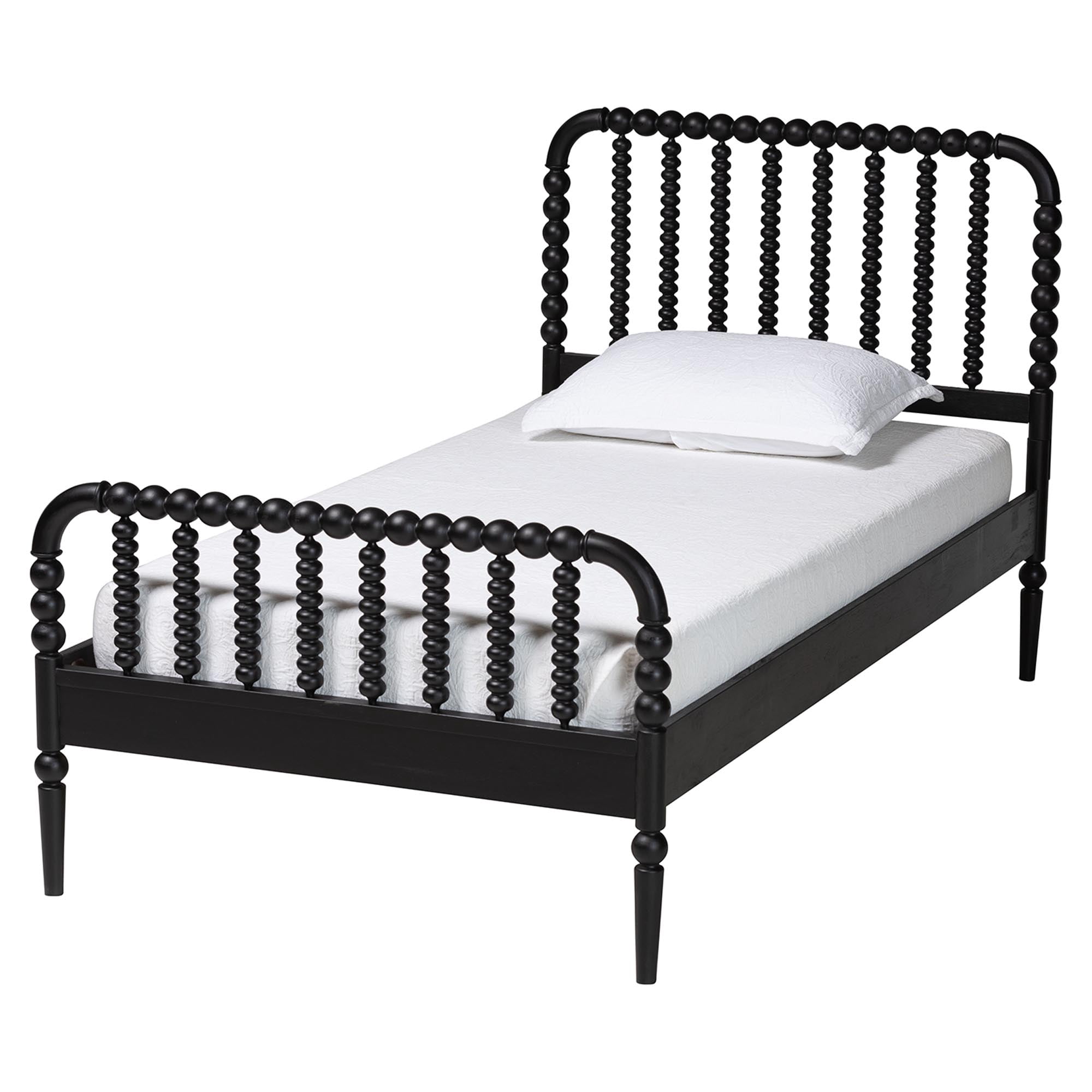Baxton Studio Lucera Mid-Century Bedroom Set, Full, Black
