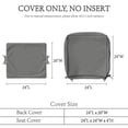 thumbnail image 6 of Pakunoda 24" X 24" Patio Furniture Cushion Covers, 2 Set of Waterproof Outdoor Deep Seat Cushion Replacement Slipcovers, Outdoor Cushion Covers with Zipper for Patio Furniture, Light Grey, 6 of 7