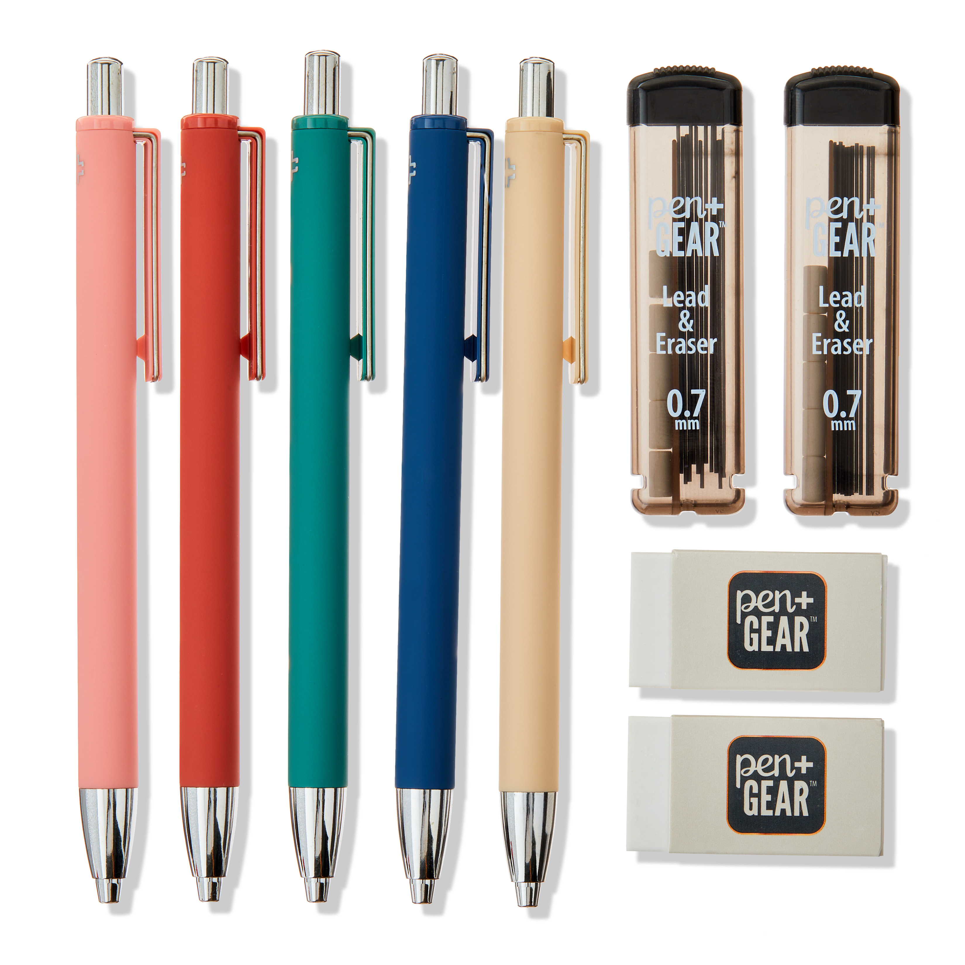 Kit de 5 lápices mecánicos Pen+Gear de 0.7mm con estuche de almacenamiento 3