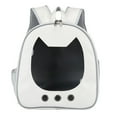 thumbnail image 1 of Mochila para mascotas, transpirable, impermeable, resistente a arañazos, con ventana grande, portátil, para cachorros, color blanco, 1 of 12
