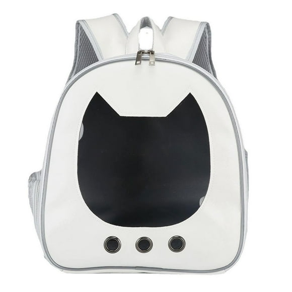 Mochila para mascotas, transpirable, impermeable, resistente a arañazos, con ventana grande, portátil, para cachorros, color blanco