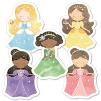 Big Dot of Happiness Princess Party Small Paper Cutouts, DIY Birthday Party Decor Craft, Colorful Princess Dress Shaped Party Cut-Outs - 24 Count