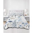 thumbnail image 2 of Twin XL Quilt Bedding Set, Navy Blue Wildflowers Reversible Summer Quilt 3 Pieces, Farmhouse Eucalyptus Leaves Lightweight Bedspreads Coverlets with 2 Pillow Shams for All Seasons, 2 of 5