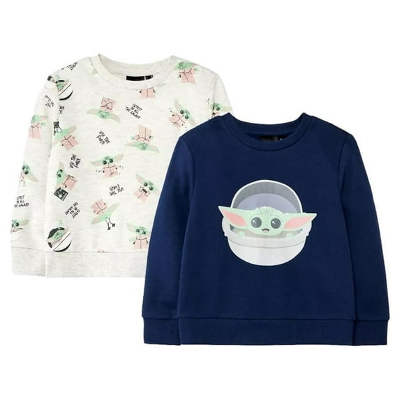 Star Wars The Mandalorian Baby & Toddler Boys 2 Pack Baby Yoda Sweatshirts, Sizes 12M-4T