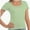 Light green, variant on Women's T Shirts Short Sleeve Scoop Neck Basic Going Out Tops Fashion Slim Fit Tee