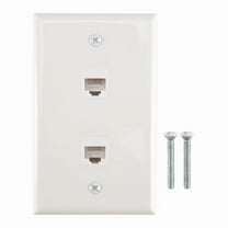 1 Pack 2 Port Ethernet Wall Plate, Cat6 Female to Female Wall Jack RJ45 Inline Coupler W ma3084