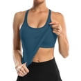 thumbnail image 3 of Camiseta sin mangas ATTRACO para mujer con sujetador incorporado azul marino, 3 of 8