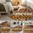 thumbnail image 5 of Round Area Rug 3.3 Ft, Yellow Brown Washable Non-Slip Circle Carpet for Living Room/Bedroom, Farmhouse Dog Paw Vintage Low-Profile Small Kitchen Mats Collection Rugs for Indoor, 5 of 7
