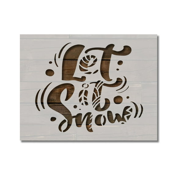 Let it Snow Winter Christmas Stencil Template Reusable 8.5 x 11 Inches for Painting on Walls, Wood, Arts and Crafts by Stencilville
