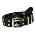 thumbnail image 5 of Double Grommet Belt for Women Men PU Leather Double Prong Buckle Vintage Punk Jeans Belts Black, 5 of 8