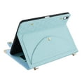 thumbnail image 5 of Case for iPad 10th Gen 10.9" 2022 (A2757, A2777, A2696), Folio Stand PU Leather Crossbody Strap Cover with Shoulder Strap, Multi-Card Slots Zipper Pocket Pen Slot Envelope Pocket Wallet Case, Blue, 5 of 12
