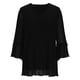 thumbnail image 5 of Ounisa Womens Ruffle 3/4 Sleeve V Neck Double Layers Mesh Blouses Loose Fit Flowy Tunic Tops, 5 of 6
