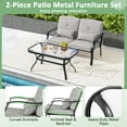 thumbnail image 2 of Gymax 2PCS Furniture Set Outdoor Loveseat Chair Coffee Table Cushioned Seat Patio, 2 of 4