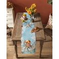 thumbnail image 5 of ERUNPONLY Brown Octopus Coastal Table Runner - 120 Inch Long Nautical Summer Beach Ocean Botanical Cotton Linen Dress Scarves Farmhouse Table Runner for Kitchen Dining, Coffee Table, 13" x 120", 5 of 8