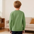 thumbnail image 5 of CYRBOKO Boys Long Sleeve Shirts, Pullover Comfy V-neck Casual T-shirts for Boys Green Size 13-14 T, 5 of 6
