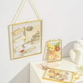 8x10 Gold Floating Picture Frames, Double Glass Hanging Frame for