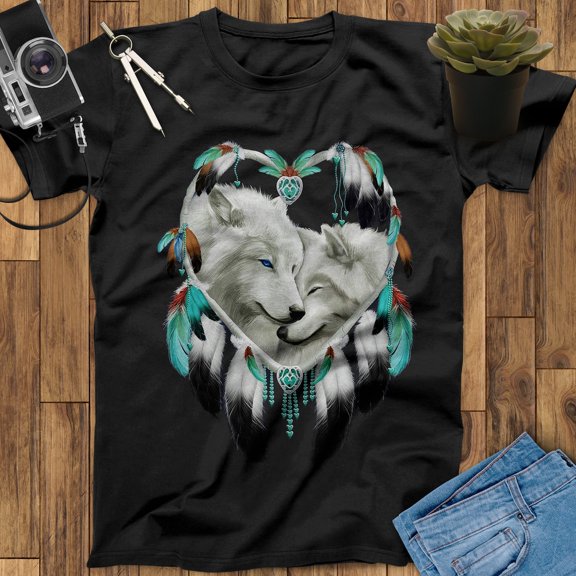 Dreamcatcher Wolves Love Shirt, Gift For Husband, Gift For Boyfriend, Girlfriend Gift, Gifts For Him, Gifts For Her, Wolf Shirt
