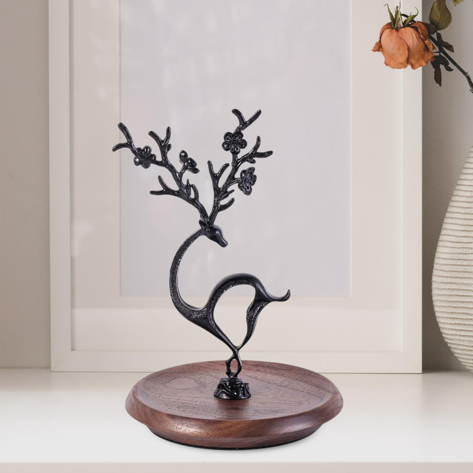Milageto Storage Rack Jewelry Tree Stand Modern Jewelry Rack Earring Hanger Organizer for Earrings Necklace Hair Accessories , black