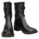 thumbnail image 2 of Zapatos negros de Anime, botas de Cosplay antideslizantes de cuero PU, botas de tubo medio con cierre de cremallera, accesorios para disfraz de Cosplay, 2 of 11