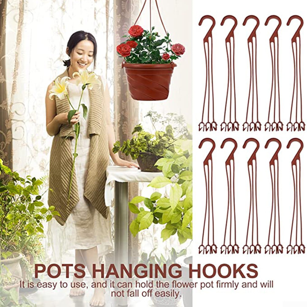 Details about   50PCS Flower Pot Hook Clip Garden Plant Hanger Hanging Stand Basket Chain 